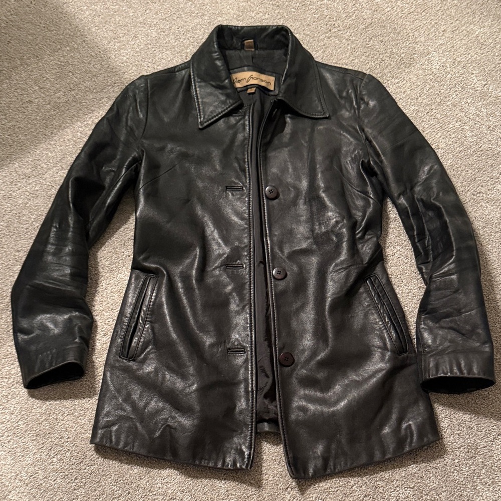 Vintage Rem Garson Sleek Black Leather Jacket